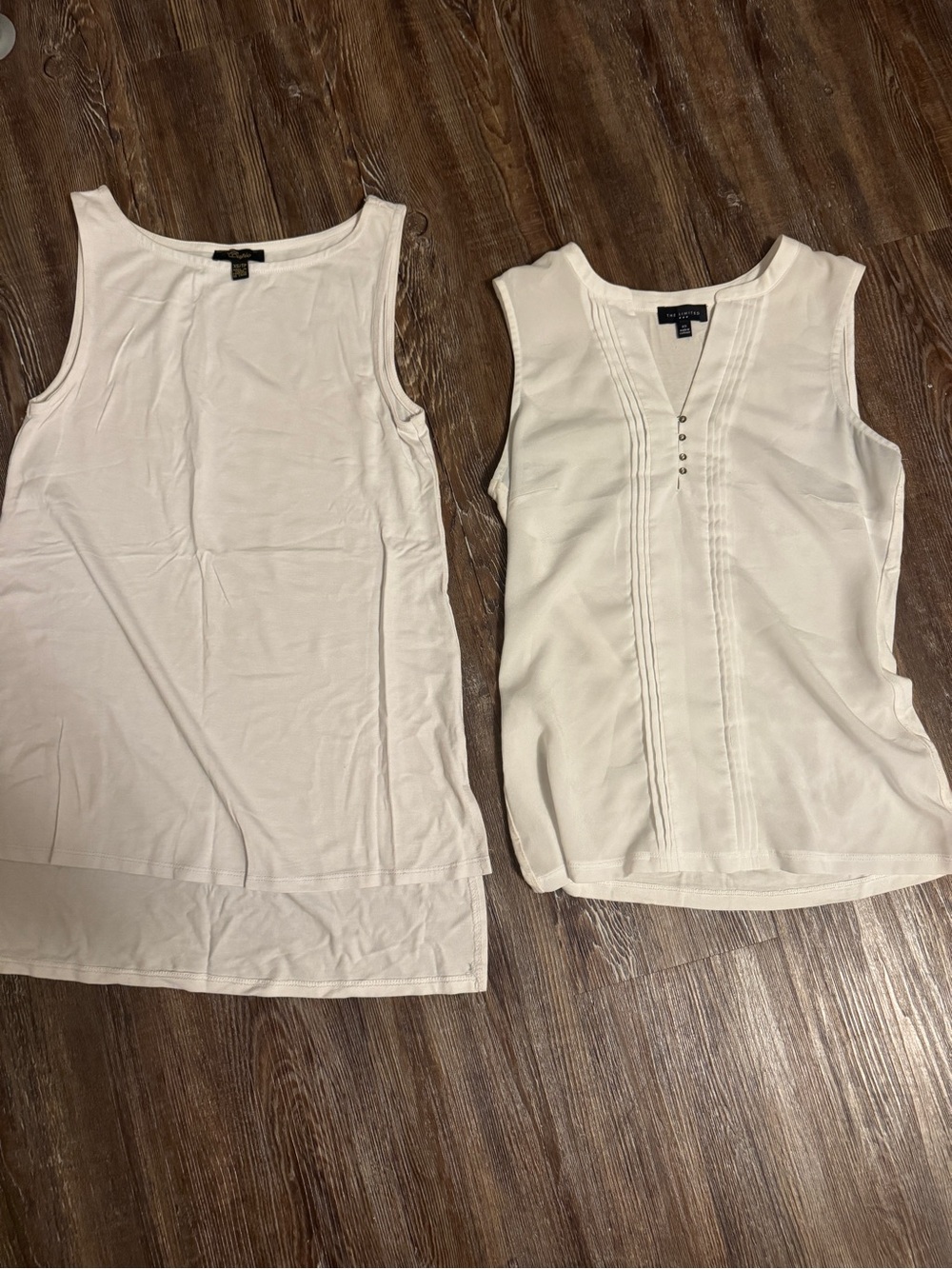 Pair of White Sleeveless Tank Tops
